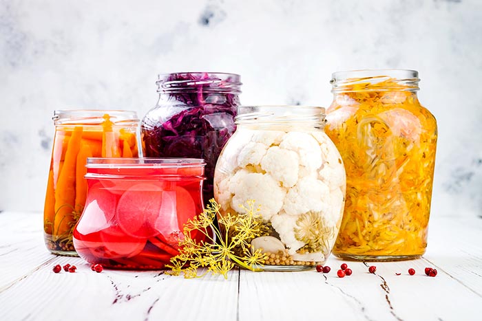 Weight Loss Tip - eat-fermented-foods. Jars of fermented vegetables