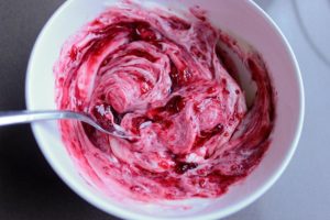 ream Cheese Icing - raspberry preserves mixed