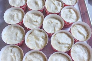 Lemon Cupcake - fill three quarters of cupcake lining