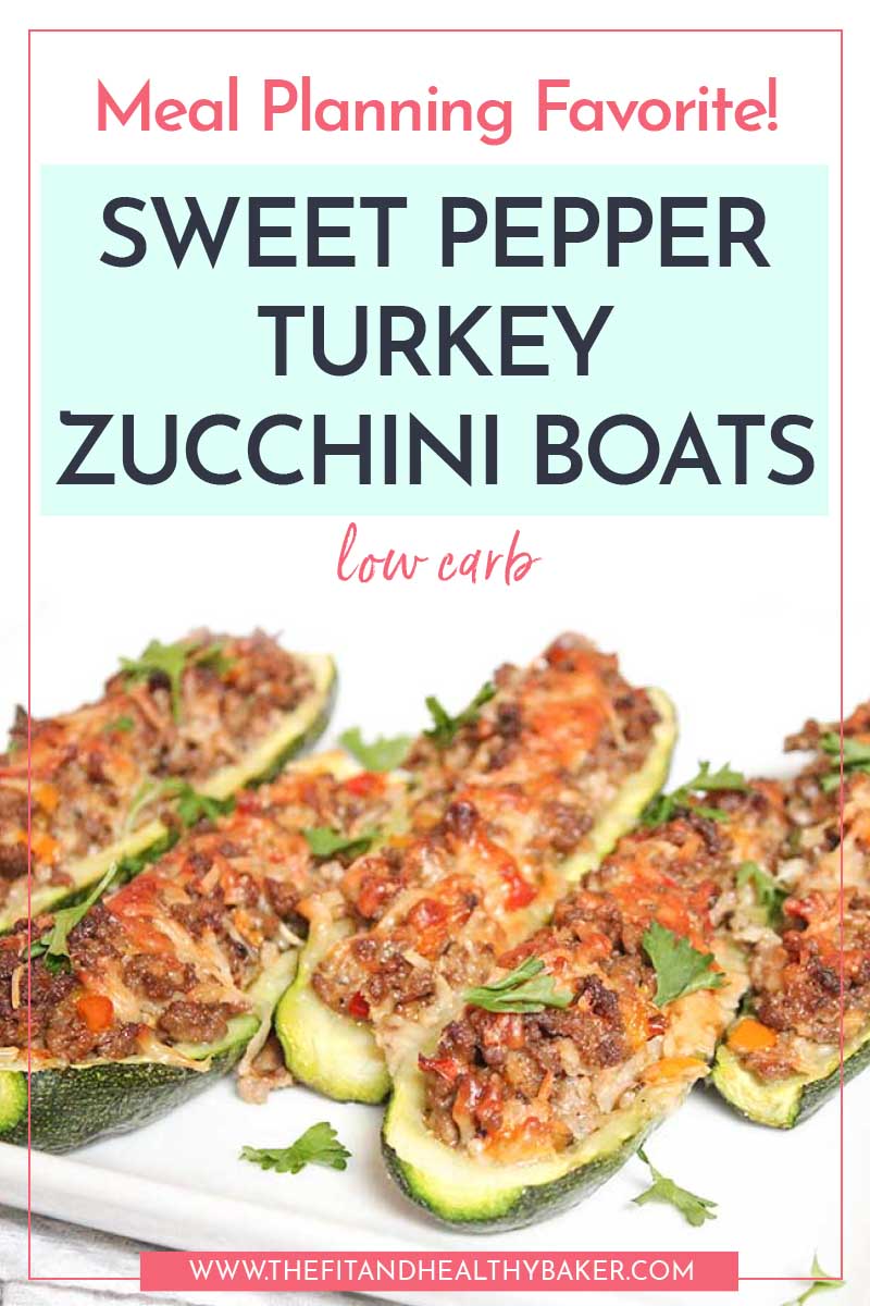 Sweet Pepper Turkey Zucchini Boats - Meal Planning favorite
