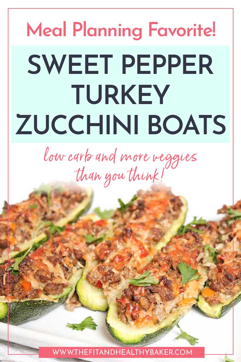 Sweet Pepper Turkey Zucchini Boats - low carb and more veggies